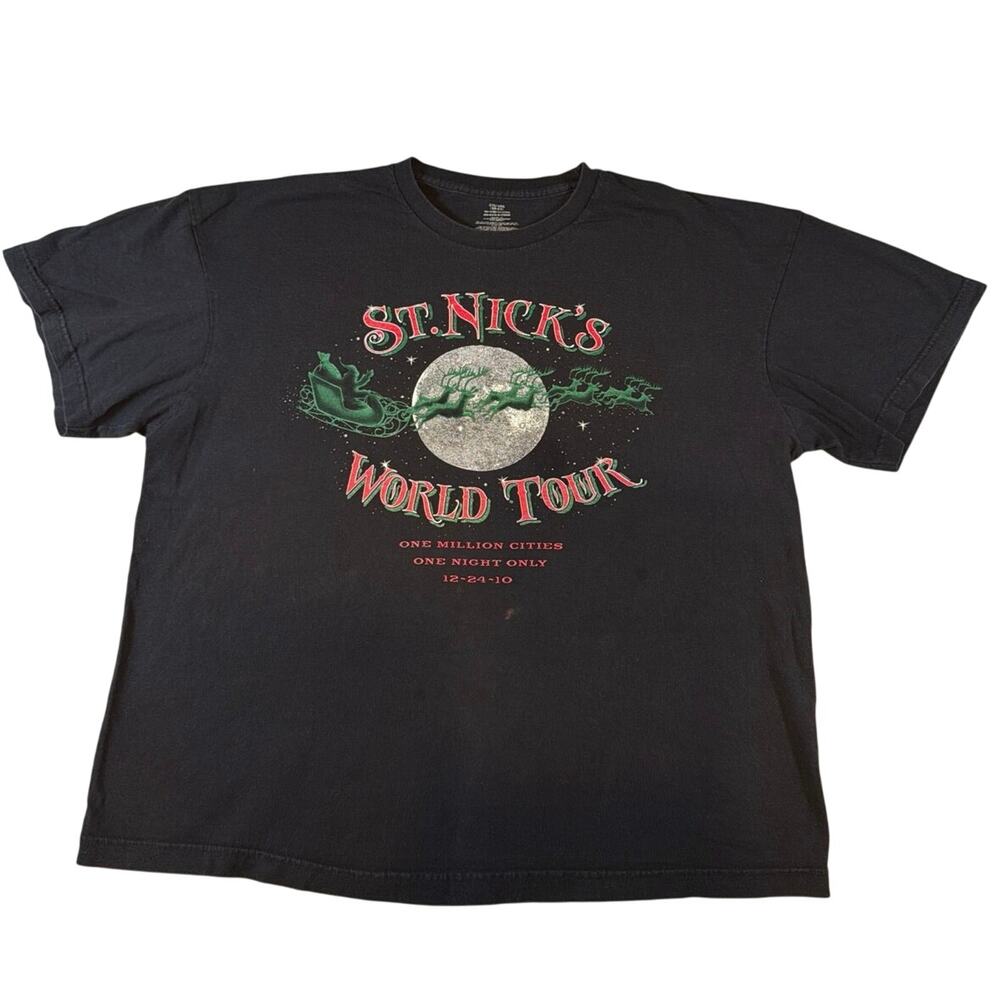 St Nick’s World Tour 2010 Christmas Short Sleeve T-Shirt Top size 2X Gift